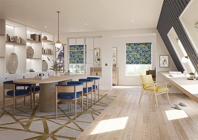 Leopard, Lapis- Twist&Fit Roman Blind - Image 6